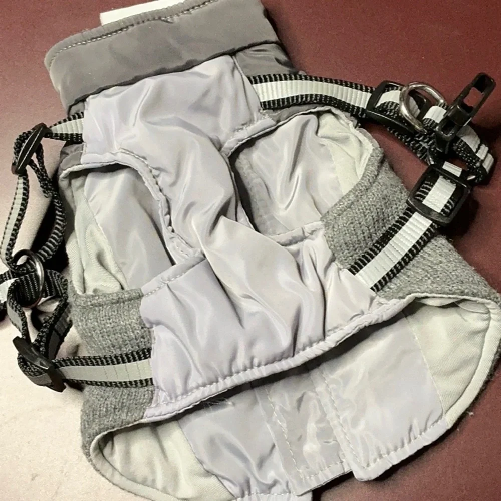 Top Paw Gray Dog Jacket with Harness